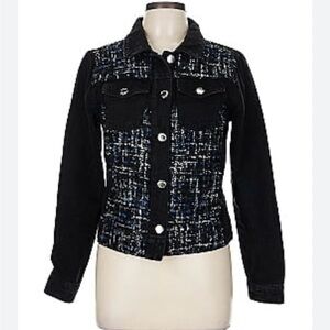 Venus BNWOT Black Tweed and Denim Women's Jacket!